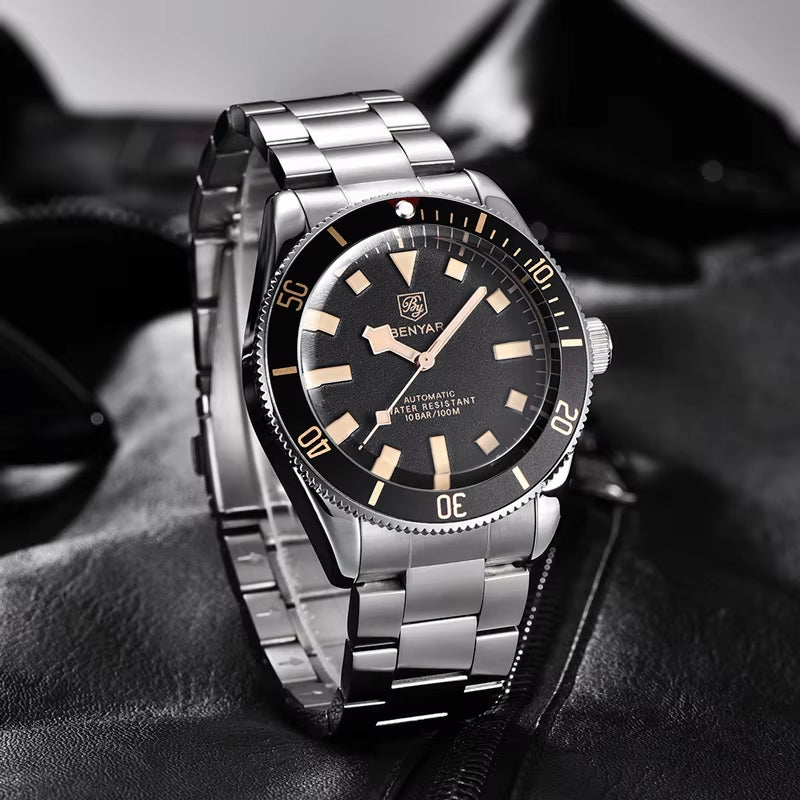 BENYAR Men'S Watches Mechanical Automatic Watch BB58 Sport Watch for Men 2025 Stainless Steel Waterproof Business Luminous Clock