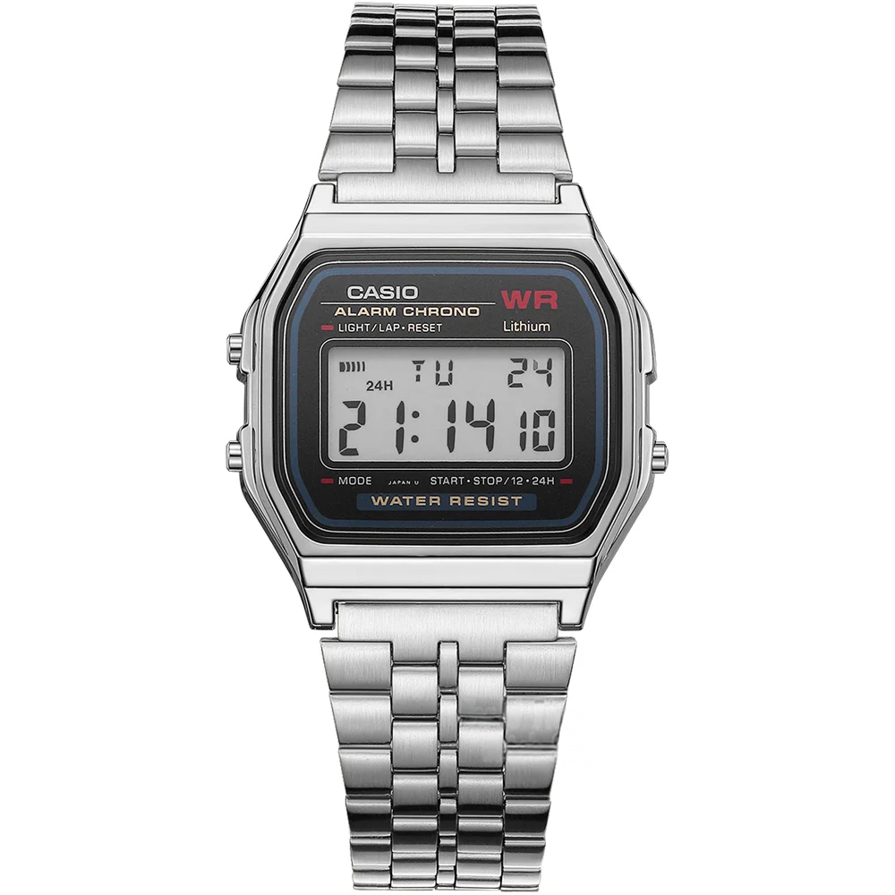 Casio A159WA-N1D – Reloj Digital Retro Unisex con Cronómetro y Luz