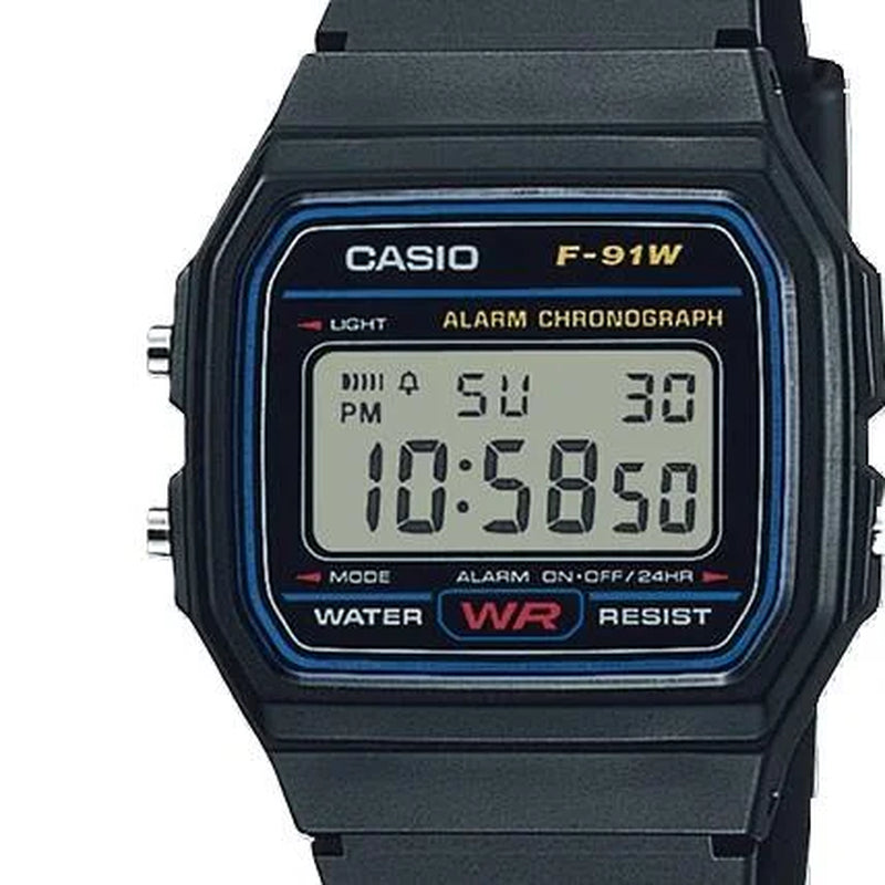 Men'S Classic Resin Strap Sport Wristwatch F91W-1