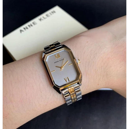 Anne Klein AK/3775SVTT – Women’s Two-Tone Dress Watch with Silver Dial