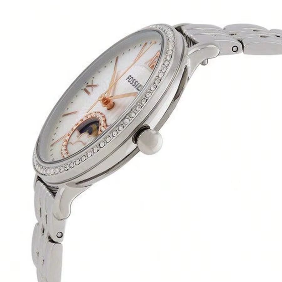 Jacqueline Sun Moon Women'S Quartz Watches Multifunction with White Dial Elegant Fashionablefo Watches for Woman ES5164