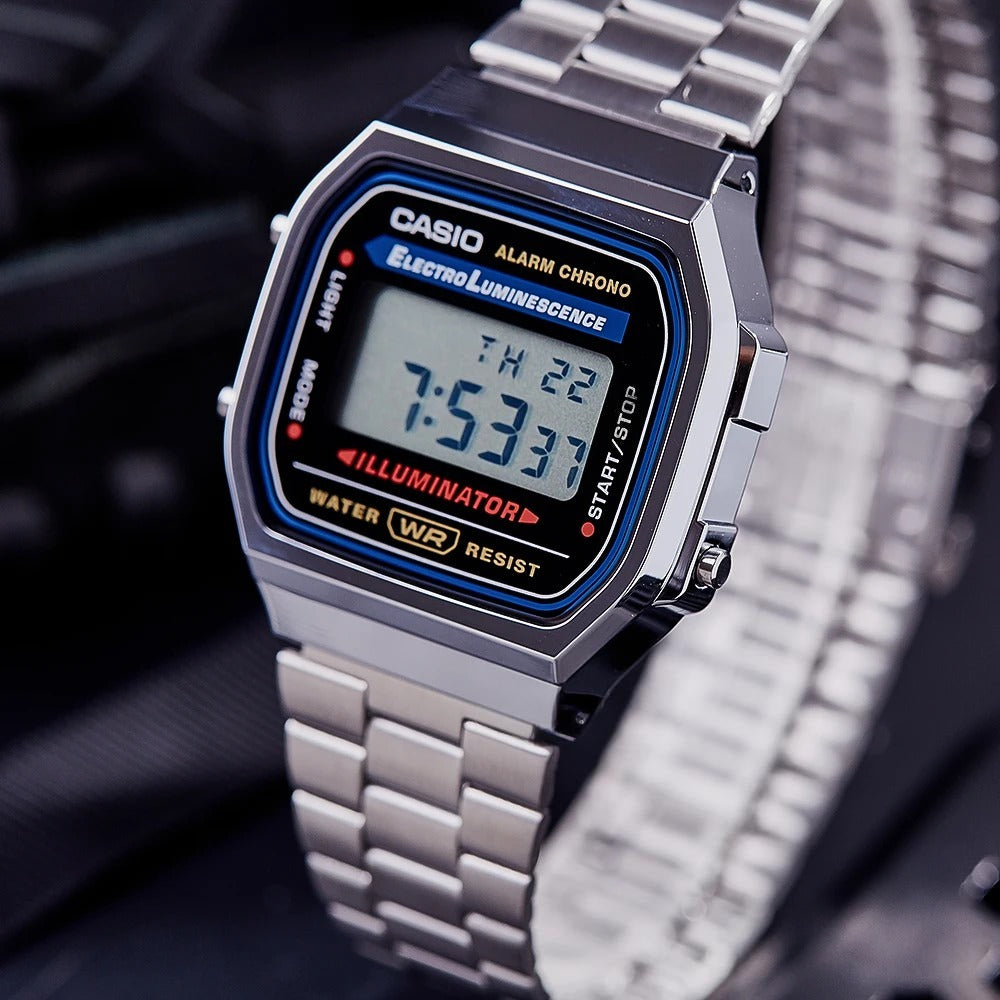Casio A159WA-N1D – Reloj Digital Retro Unisex con Cronómetro y Luz