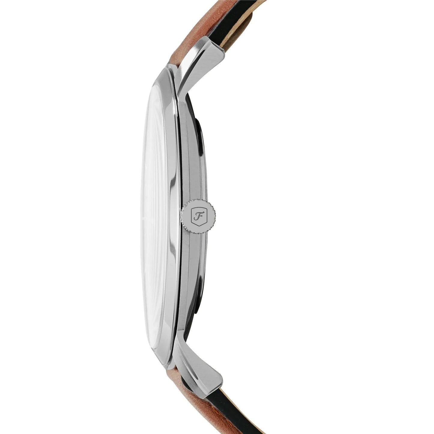 Reloj de hombre Fossil Minimalist FS5304 con esfera azul y correa de cuero marrón
