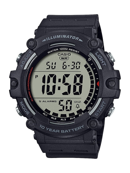 Large LCD Digital Wristwatch Adult Mens Black