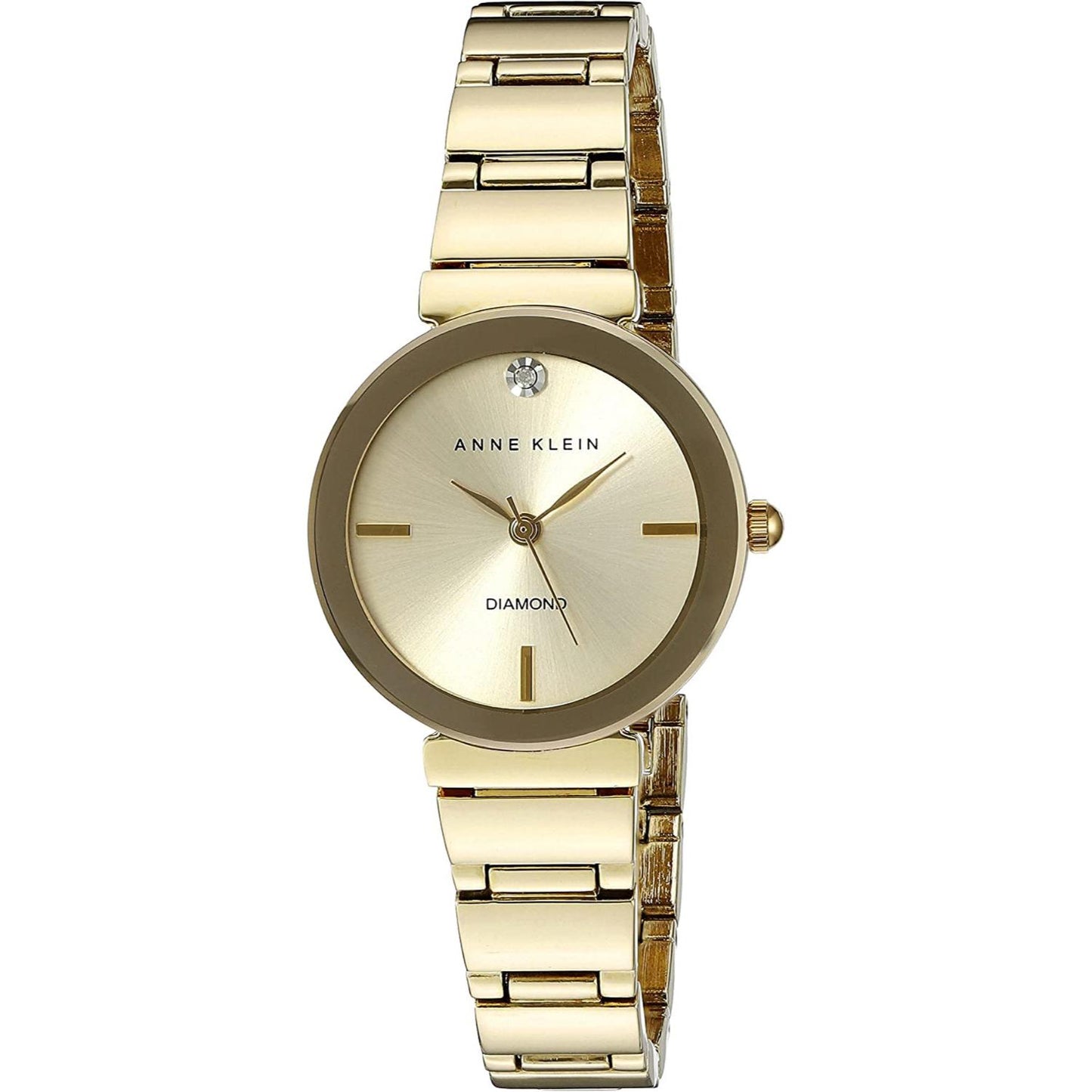 Reloj Anne Klein AK/2434CHGB dorado para mujer con detalle diamond, vista frontal