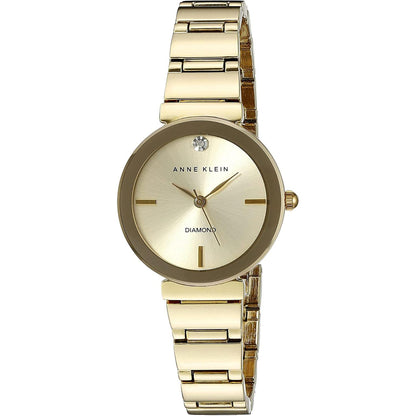 Reloj Anne Klein AK/2434CHGB dorado para mujer con detalle diamond, vista frontal