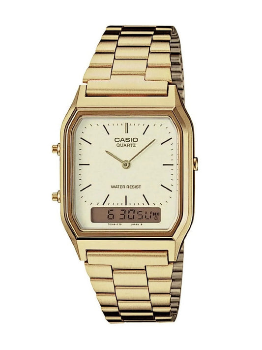 Men'S AQ230GA-9D Gold Metal Quartz Dress Watch