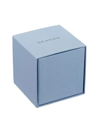 Caja original Skagen de color azul claro incluida con el reloj