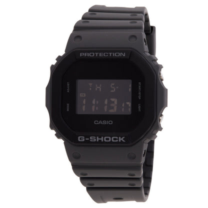Casio G-Shock DW-5610UU-8DR men’s digital watch with a dark gray resin case and strap, square negative digital display, and tonal black G-Shock bezel details.