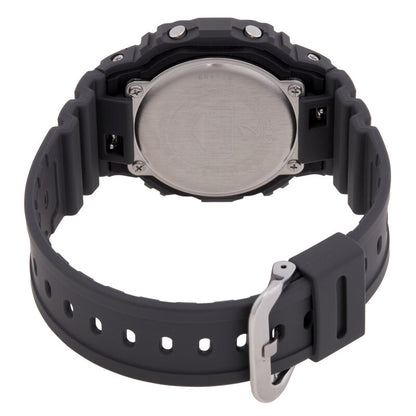 Casio G-Shock DW-5610UU-8DR men’s digital watch with a stainless steel caseback, dark gray resin strap, visible rear screws, and a metal buckle.