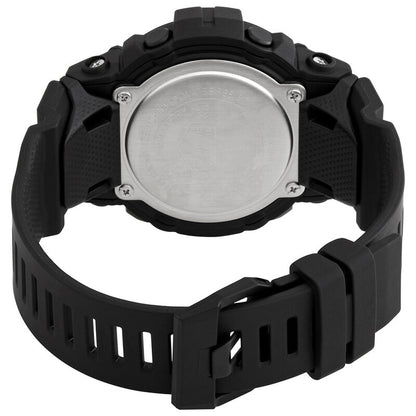 Casio G-Shock G-Squad GBD-800-1B men’s digital sport watch with a stainless steel caseback, black resin strap, black buckle, and visible rear screws.