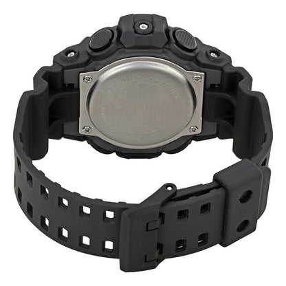 Casio G-Shock GA-700-1BCR men's ana-digi sport watch back view showing stainless steel case back and black resin strap