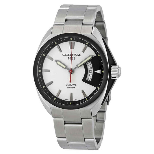 Certina C010.410.11.051.00 quartz watch with black dial, date display, stainless steel case and stainless steel bracelet.