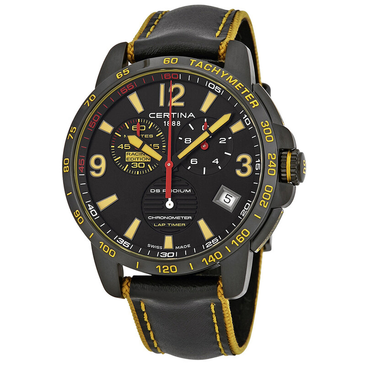 Certina DS Podium C034.453.36.057.10 men's Swiss quartz chronograph watch with black dial and tachymeter bezel