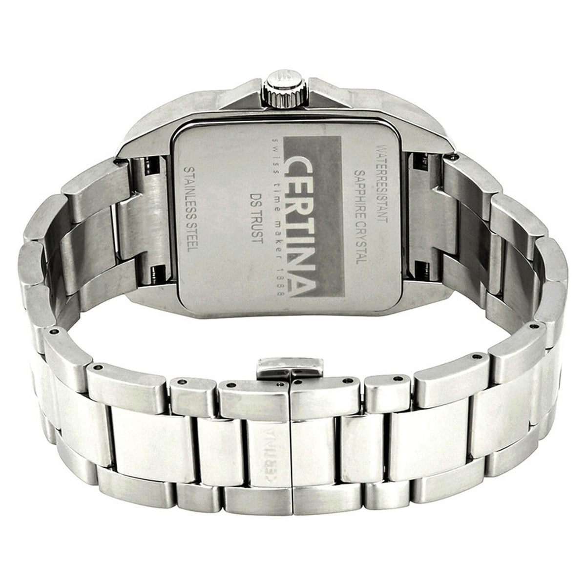 Certina DS Trust watch caseback and deployment clasp in stainless steel
