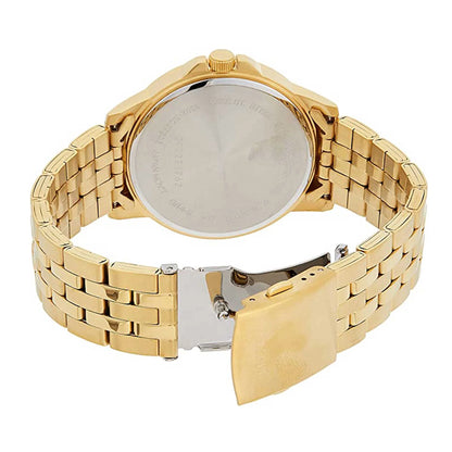 Citizen BF2013-56P with stainless steel caseback, gold-tone stainless steel case and gold-tone bracelet with folding clasp.