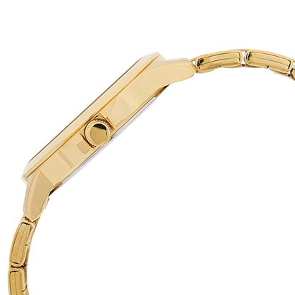 Citizen BF2013-56P side profile showing the gold-tone stainless steel case, crown and gold-tone bracelet links.