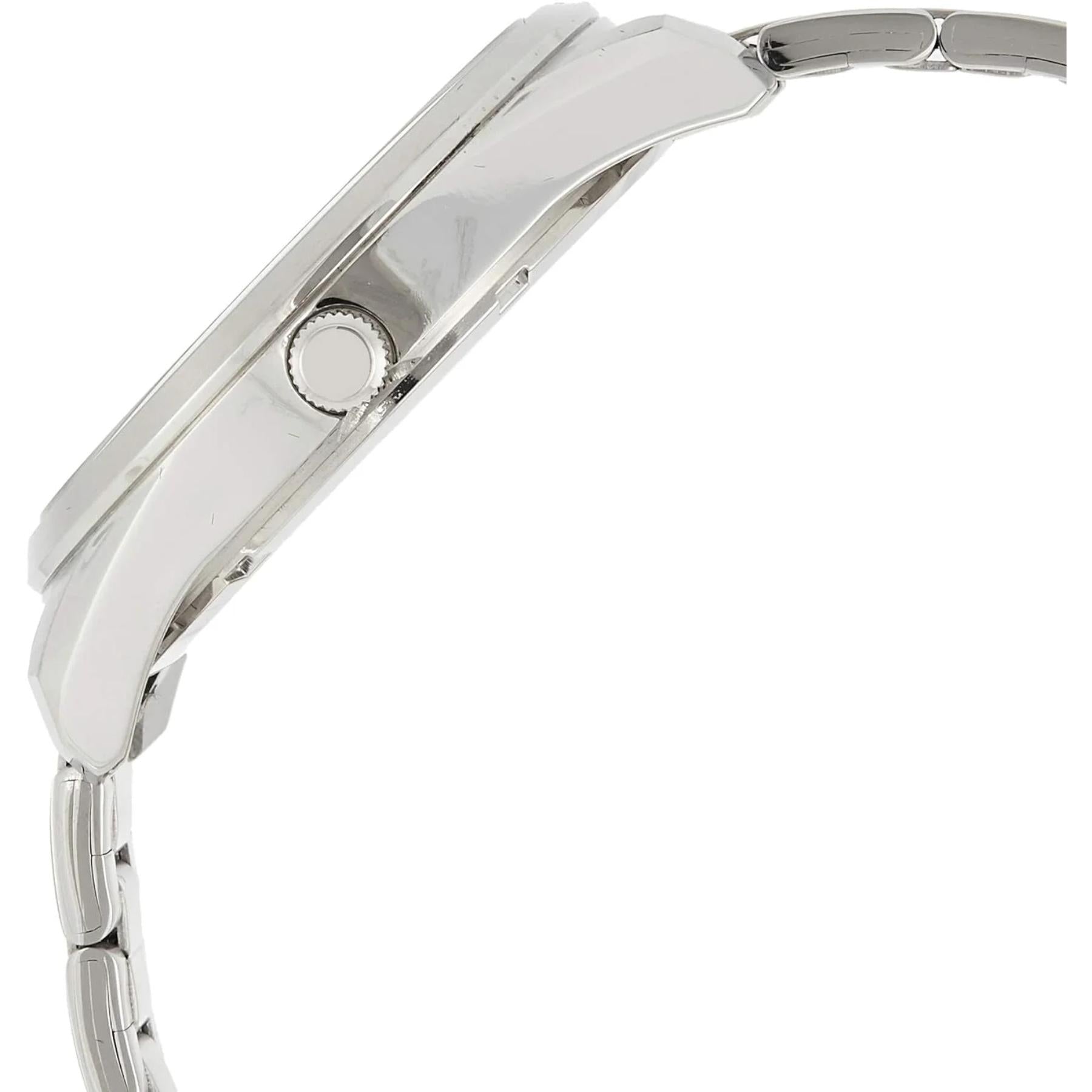 Citizen BI1030-53A side profile showing slim stainless steel case, crown detail and elegant minimalist design