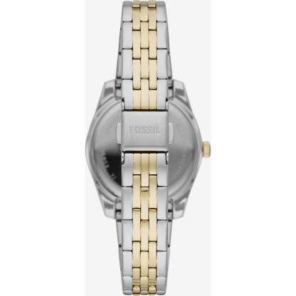 Fossil ES4949 two-tone stainless steel bracelet with Fossil signed clasp and link design.