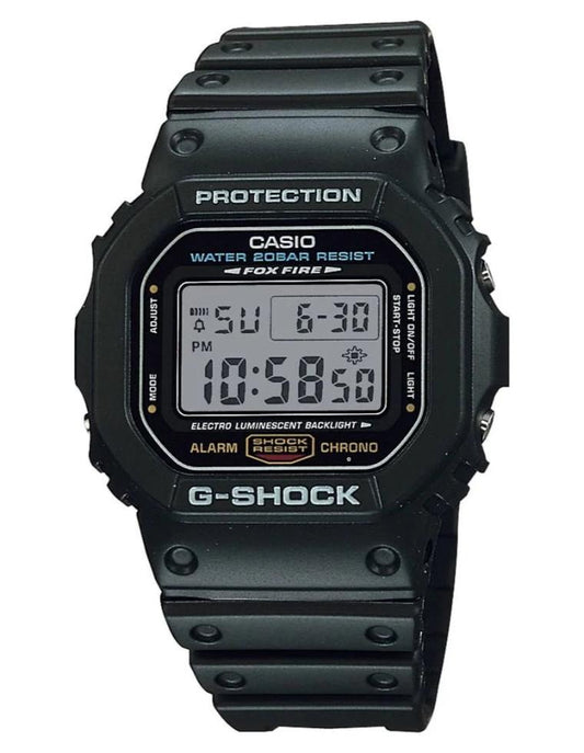 Reloj Casio G-Shock negro digital con correa de resina, vista frontal