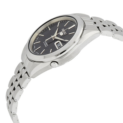 Seiko 5 SNKL23J1 men's automatic watch side profile highlighting the recessed crown at the four o'clock position