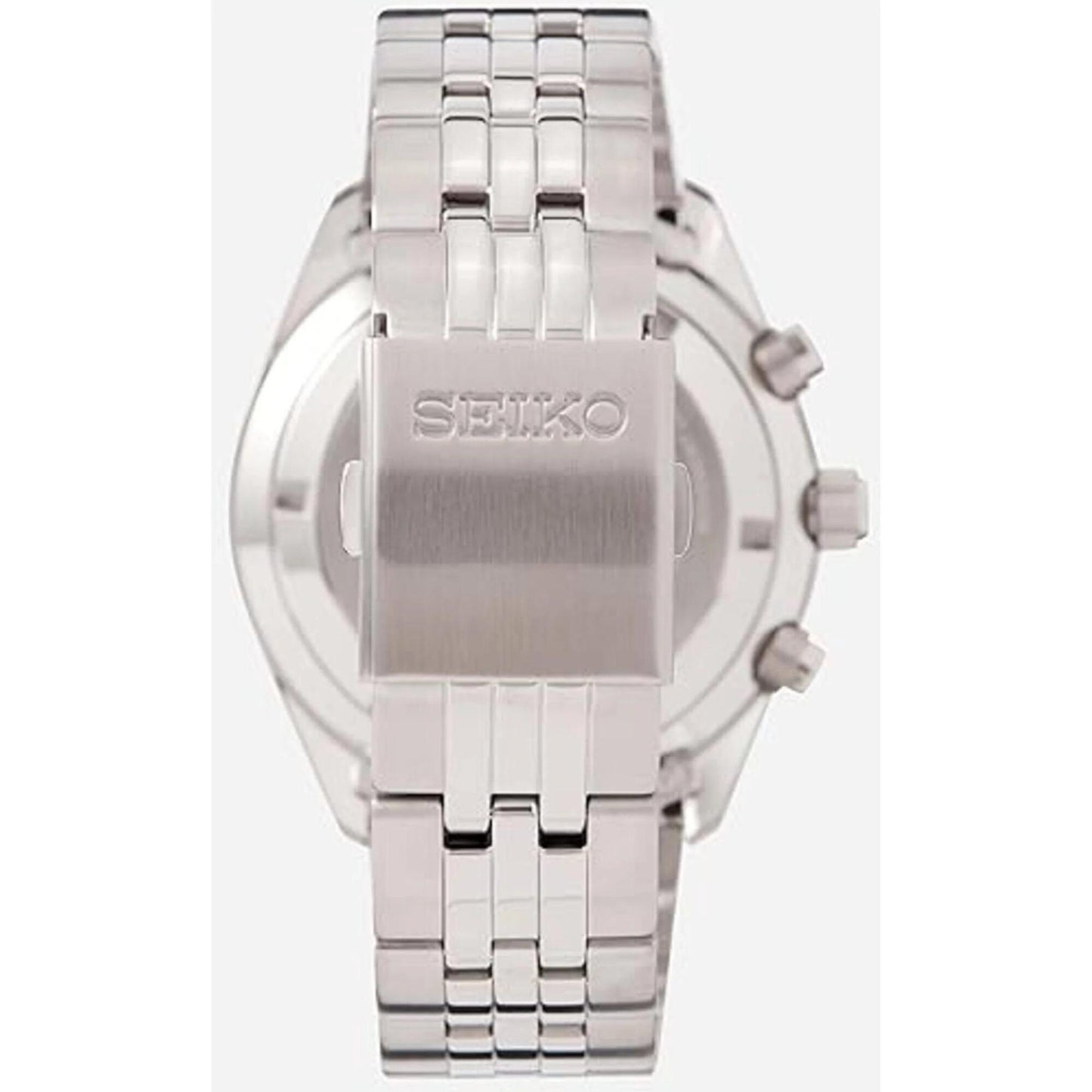 Seiko SSB425P1 stainless steel bracelet with signed Seiko clasp and brushed finish detail.