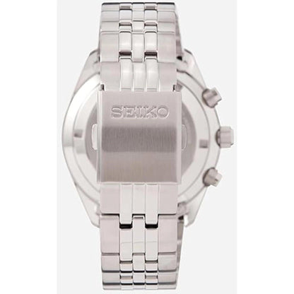 Seiko SSB425P1 stainless steel bracelet with signed Seiko clasp and brushed finish detail.