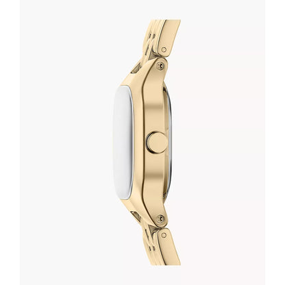 Skagen Mellem Micro SKW3177 with side profile gold-tone case, side crown, slim case shape, and gold-tone stainless steel bracelet.