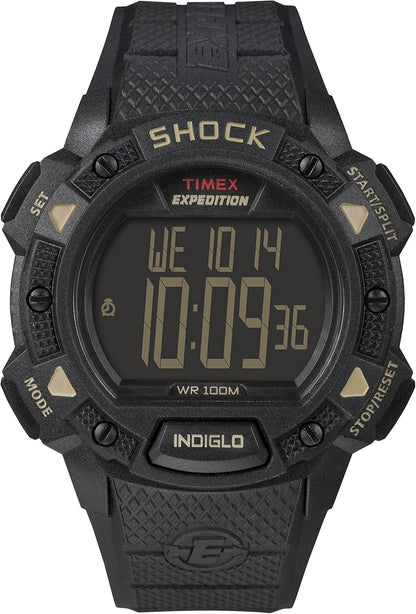 Reloj digital Timex Expedition Shock para hombre con pantalla LCD, caja resistente a golpes y correa de resina.