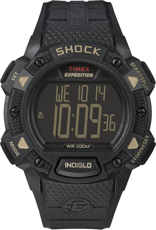 Reloj digital Timex Expedition Shock para hombre con pantalla LCD, caja resistente a golpes y correa de resina.